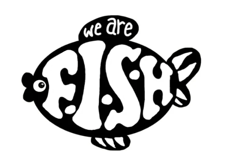 We Are F.I.S.H CIC logo Playful fish graphic with the text "we are F.I.S.H." in bold, stylised letters.